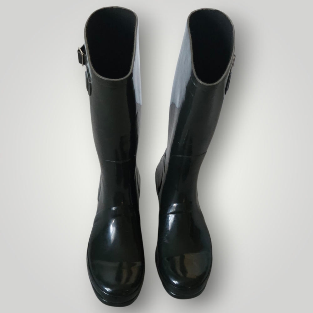 Nomad Womens Black Tall Rain Boots 11 Waterproof Rubber Pull-On with Buckle - Picture 5 of 11